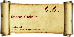 Orosz Omár névjegykártya